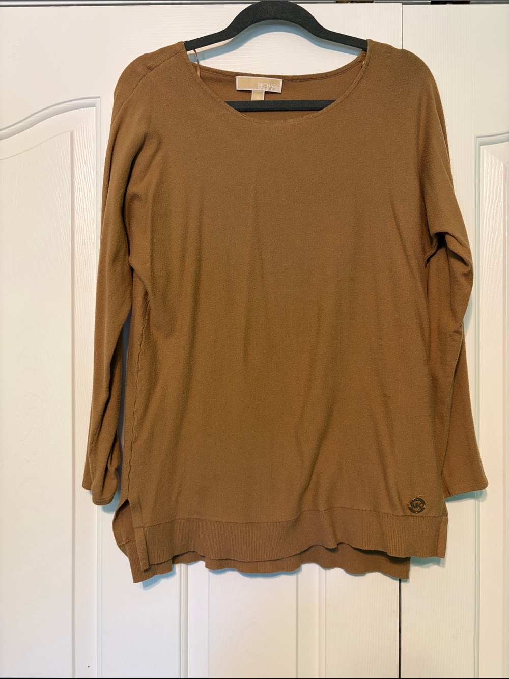 MICHAEL Michael Kors Brown Long Sleeve Scoop Neck Sweater